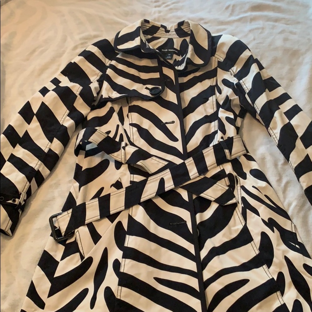 Club Monaco Zebra Trench Coat
